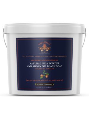 Moroccan blue nila powder with argan black soap infused with verbena