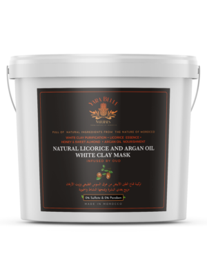 Moroccan white clay licorice root niacinamide- argan oil- vitamin E